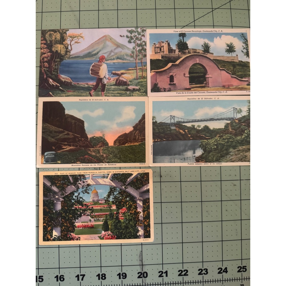 Vintage Postcard Lot 11ct Guatemala El Salvador Sydney Salt Lake City 1940s 50s